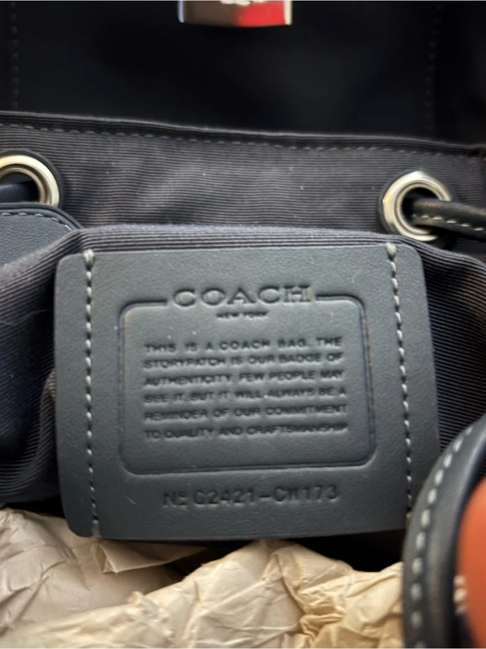 Coach Men’s Charcoal Signature Canvas Sling Backpack